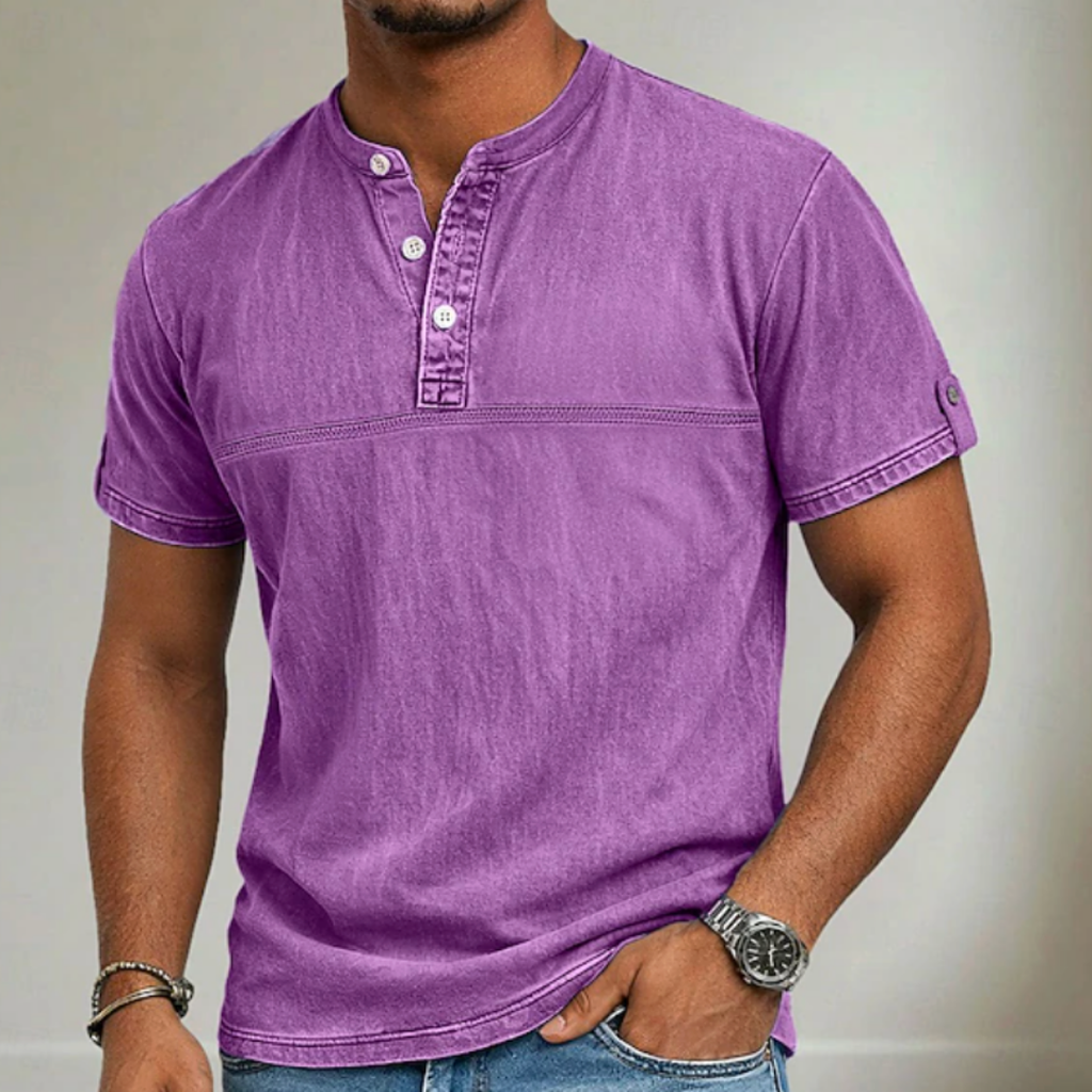MAISON VALÉRIE | Chemise à col mao pour homme