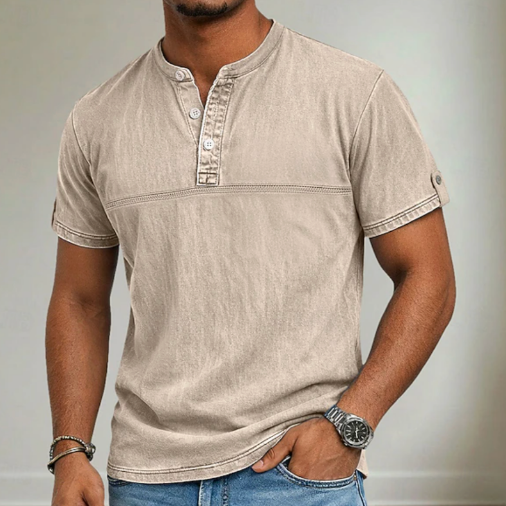 MAISON VALÉRIE | Chemise à col mao pour homme