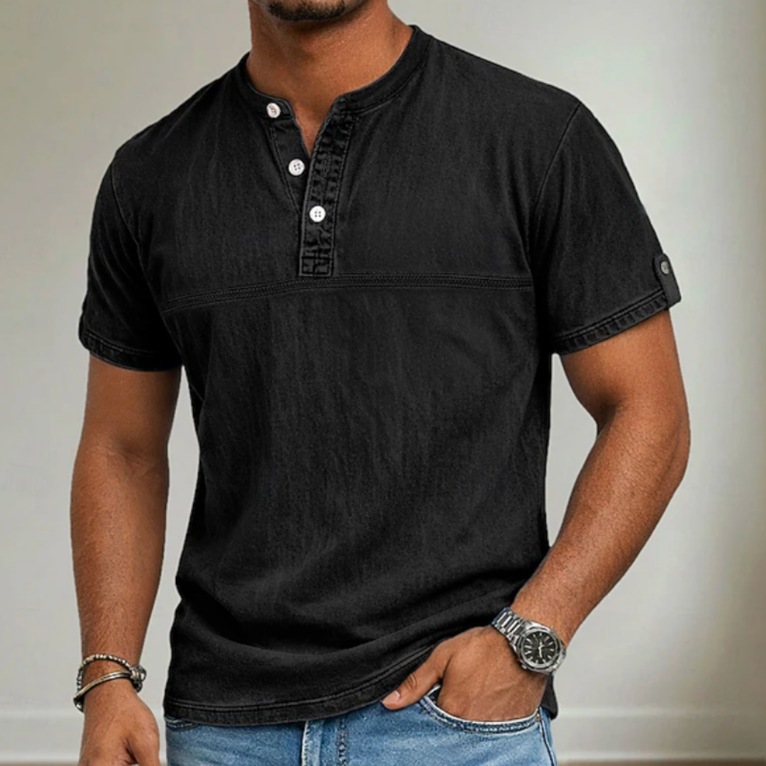 MAISON VALÉRIE | Chemise à col mao pour homme