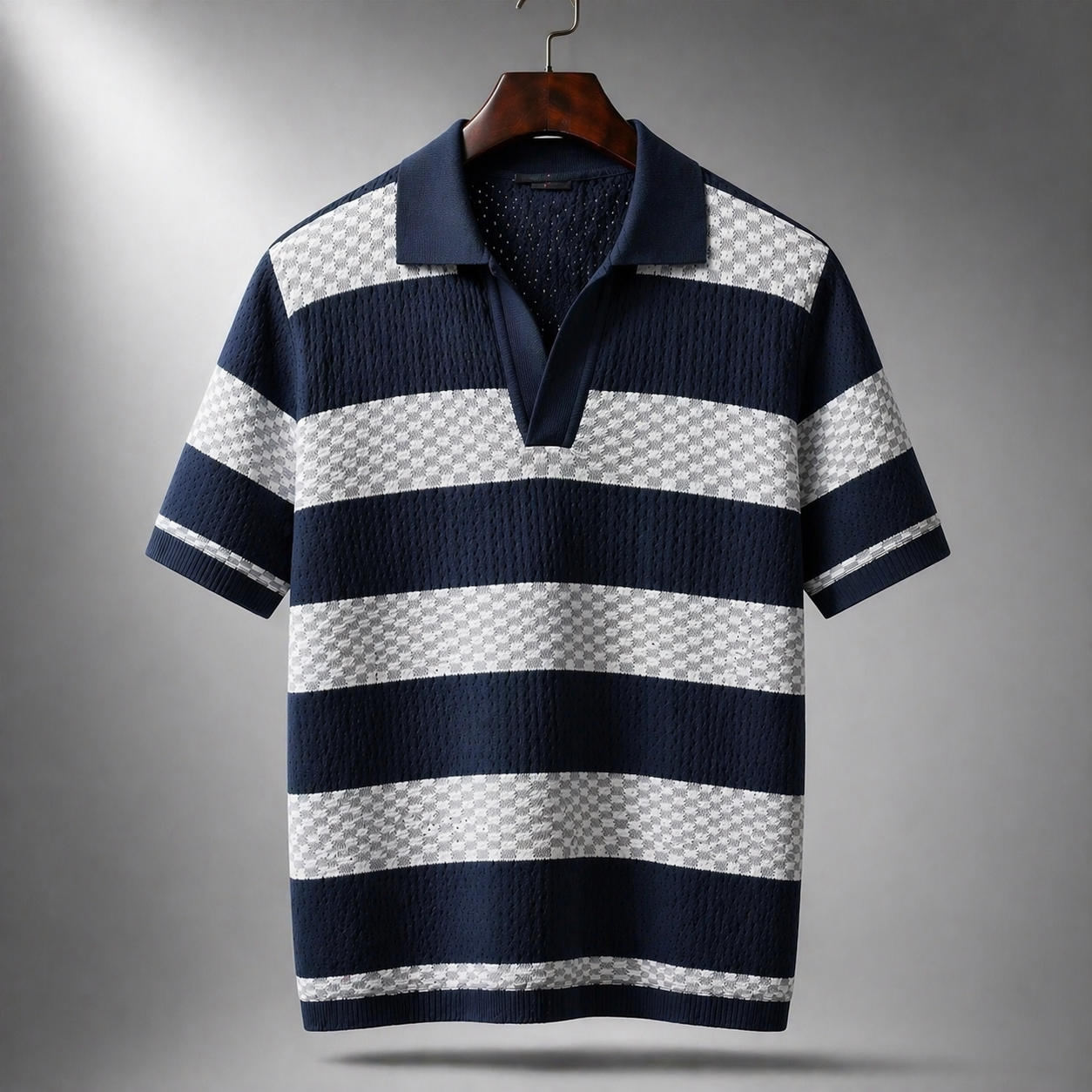 MAISON VALÉRIE | Polo en maille à rayures pour hommes