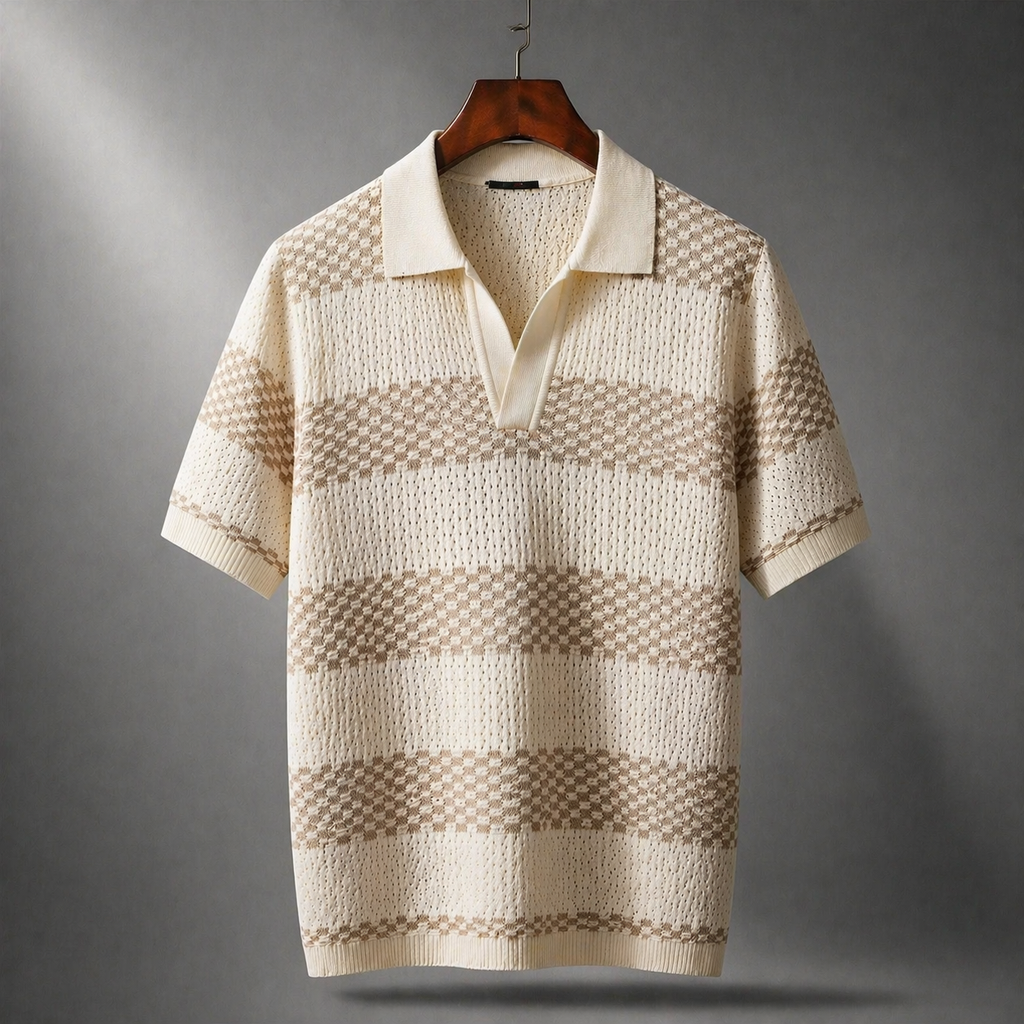 MAISON VALÉRIE | Polo en maille à rayures pour hommes
