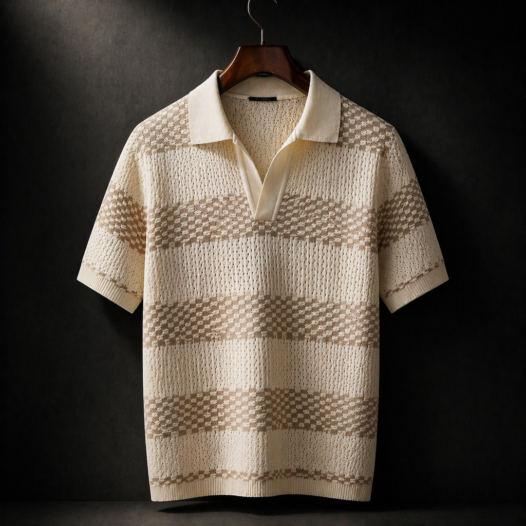 MAISON VALÉRIE | Polo en maille à rayures pour hommes
