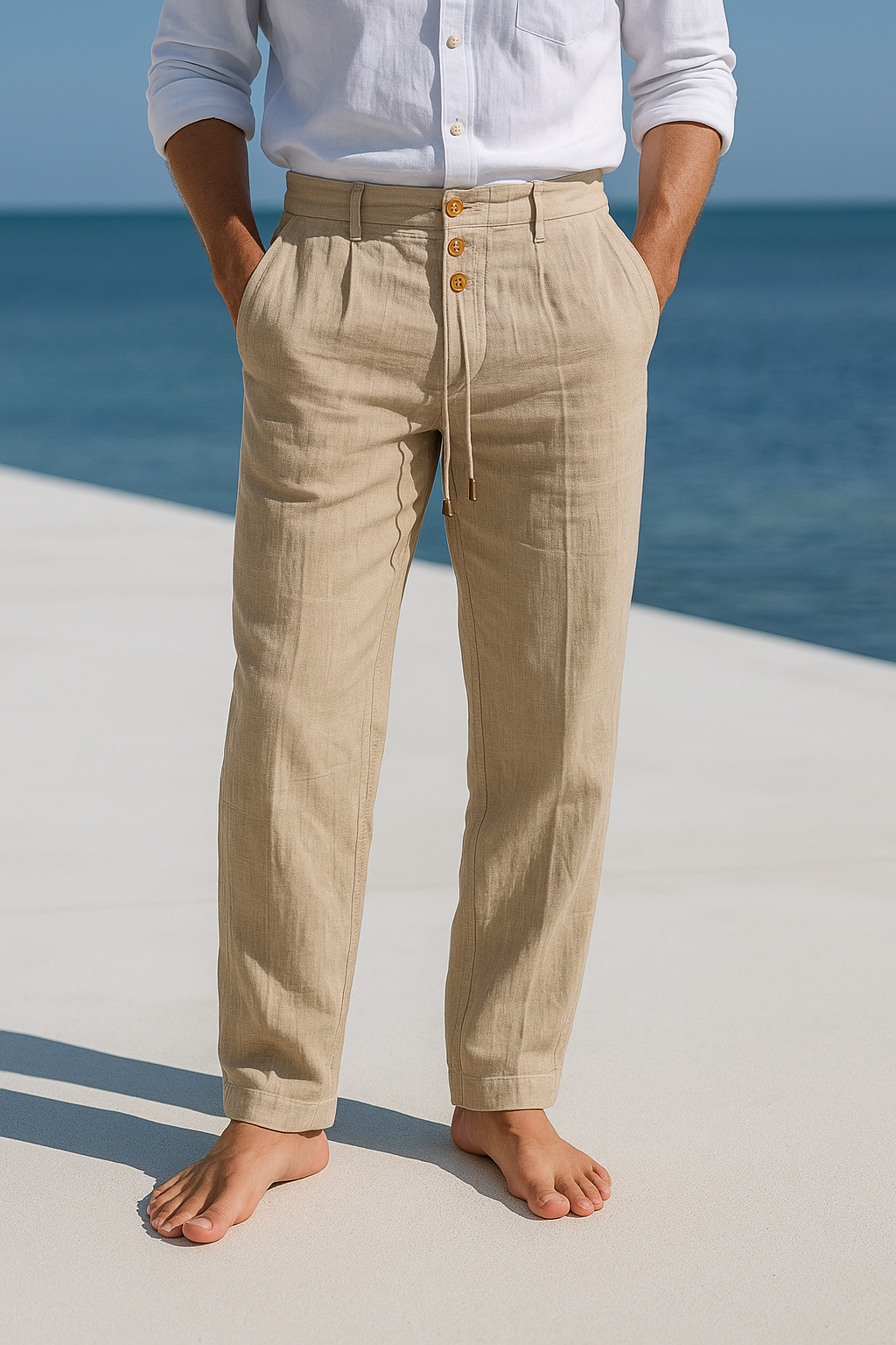MAISON VALÉRIE | Pantalon d’été en lin pour homme