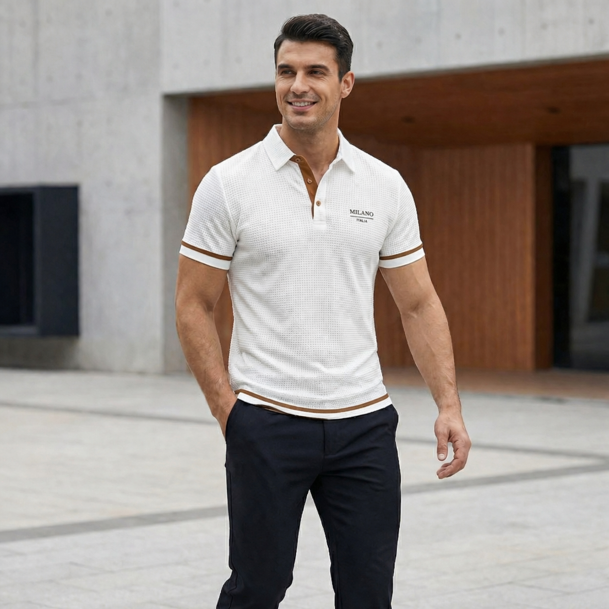 MAISON VALÉRIE | Polo jacquard pour hommes