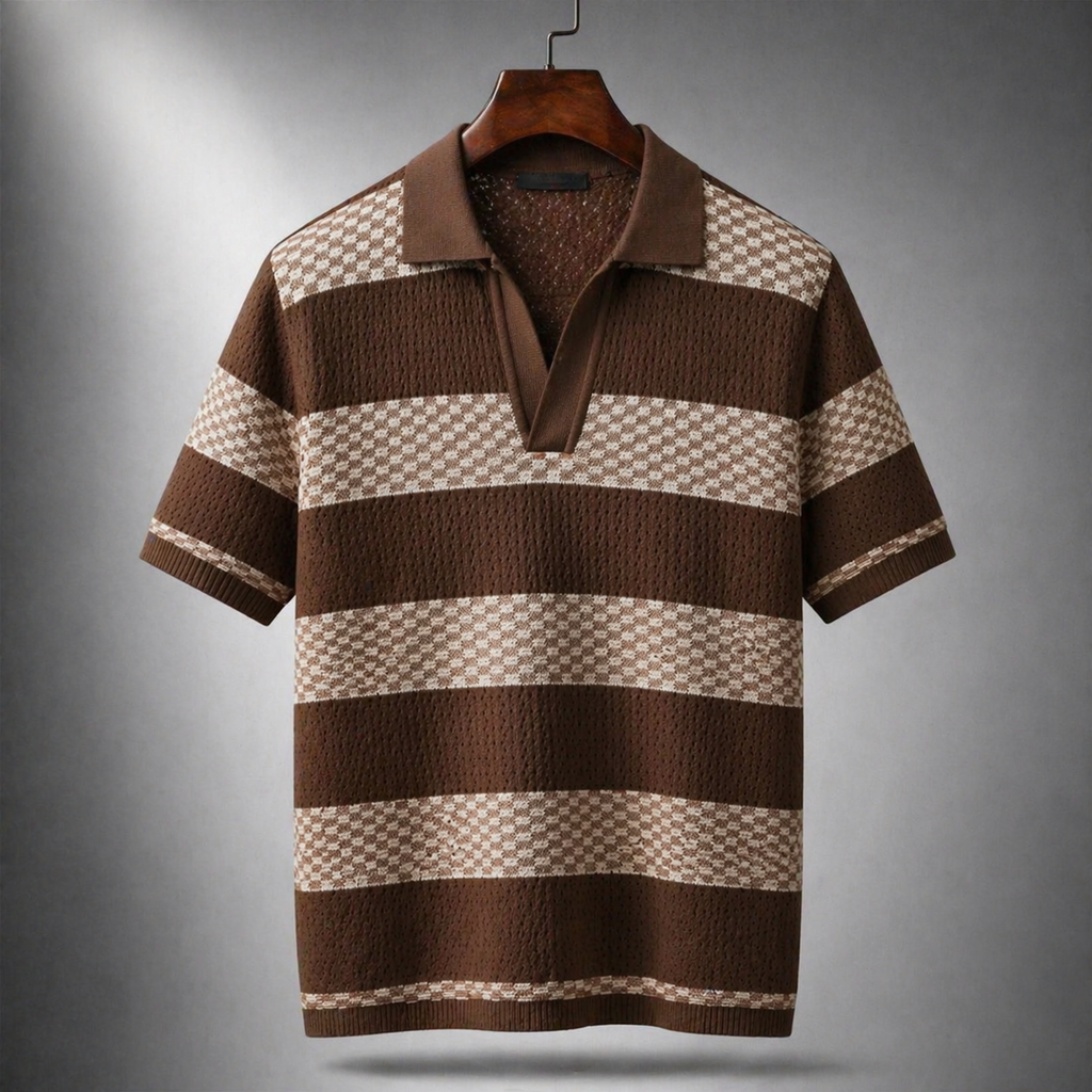 MAISON VALÉRIE | Polo en maille à rayures pour hommes