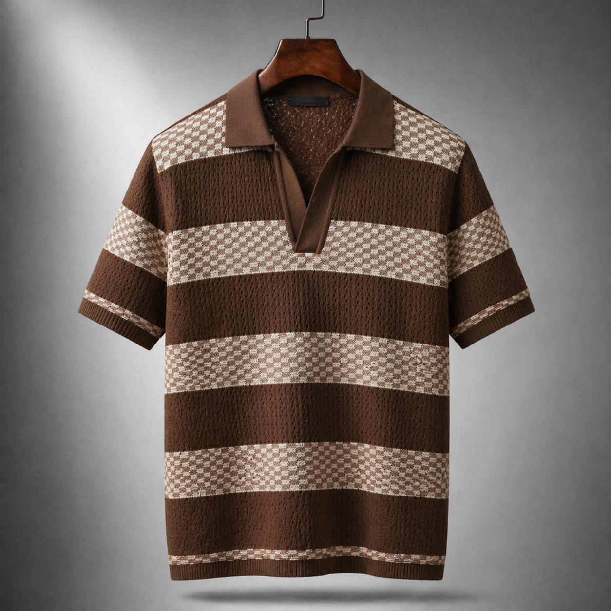 MAISON VALÉRIE | Polo en maille à rayures pour hommes