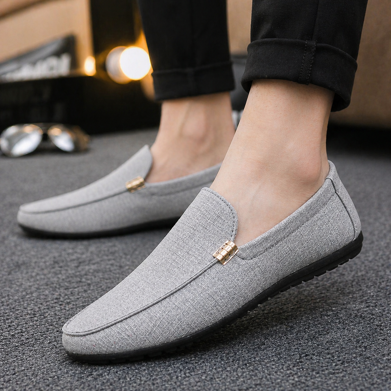 MAISON VALÉRIE | Loafers en toile pour hommes