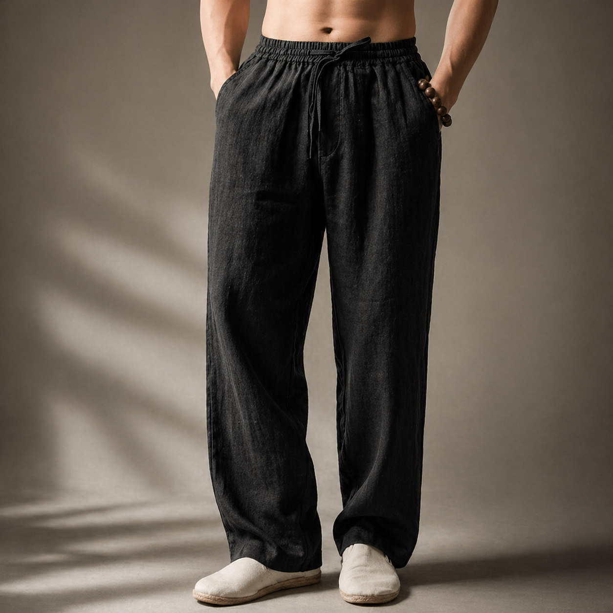 MAISON VALÉRIE | Pantalons en lin classiques pour hommes