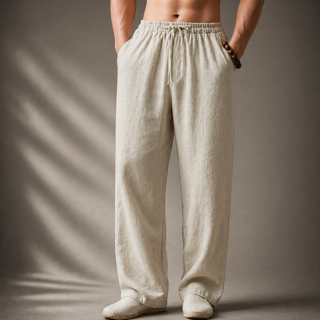 MAISON VALÉRIE | Pantalons en lin classiques pour hommes