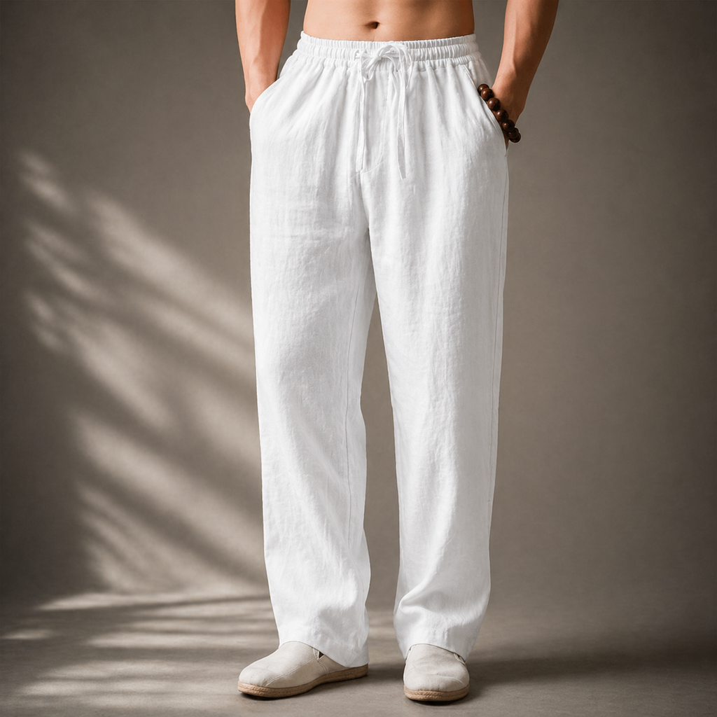 MAISON VALÉRIE | Pantalons en lin classiques pour hommes