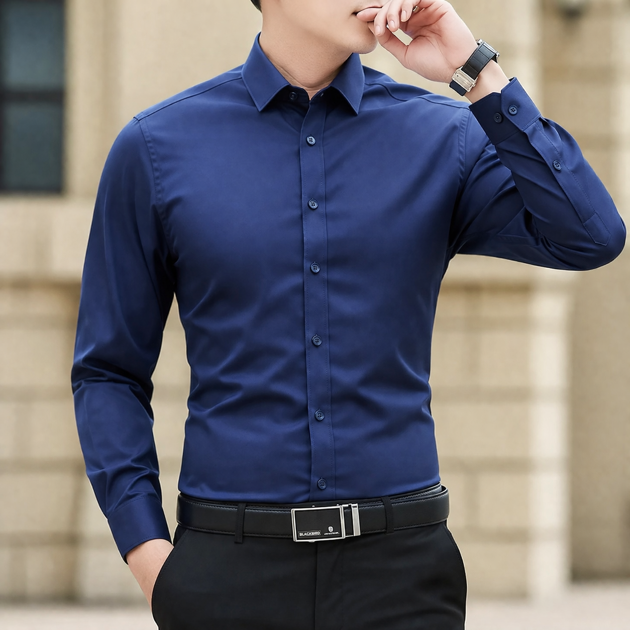 MAISON VALÉRIE | Chemise classique coupe slim pour homme