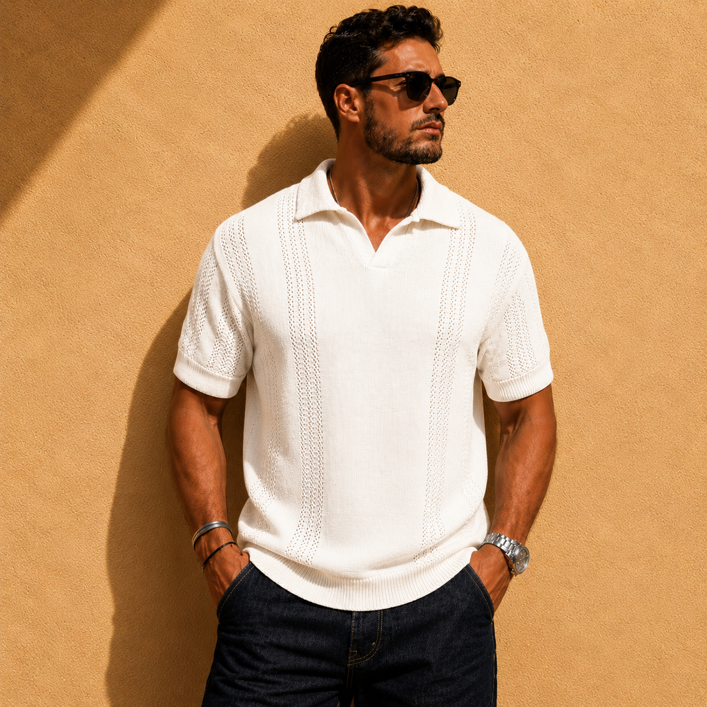 MAISON VALÉRIE | Polo à maille aérée pour hommes