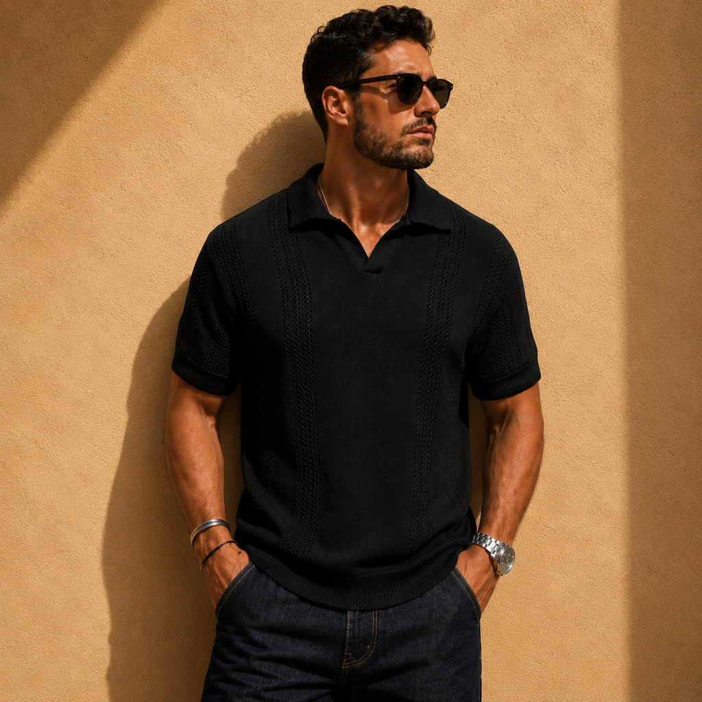 MAISON VALÉRIE | Polo à maille aérée pour hommes