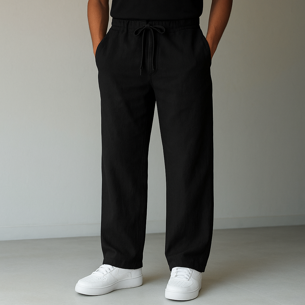 MAISON VALÉRIE | Pantalon en lin à cordon pour homme