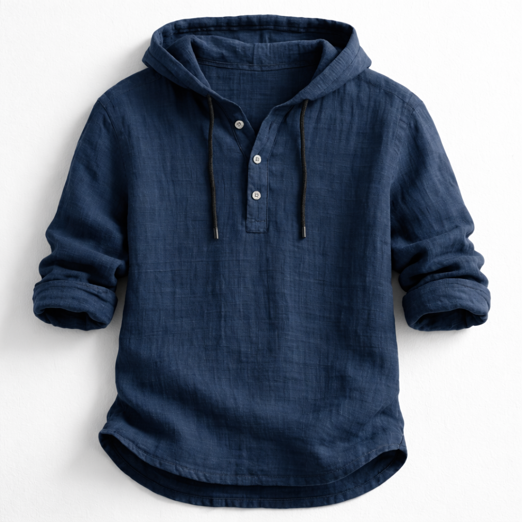 MAISON VALÉRIE | Chemise à capuche en lin pour hommes