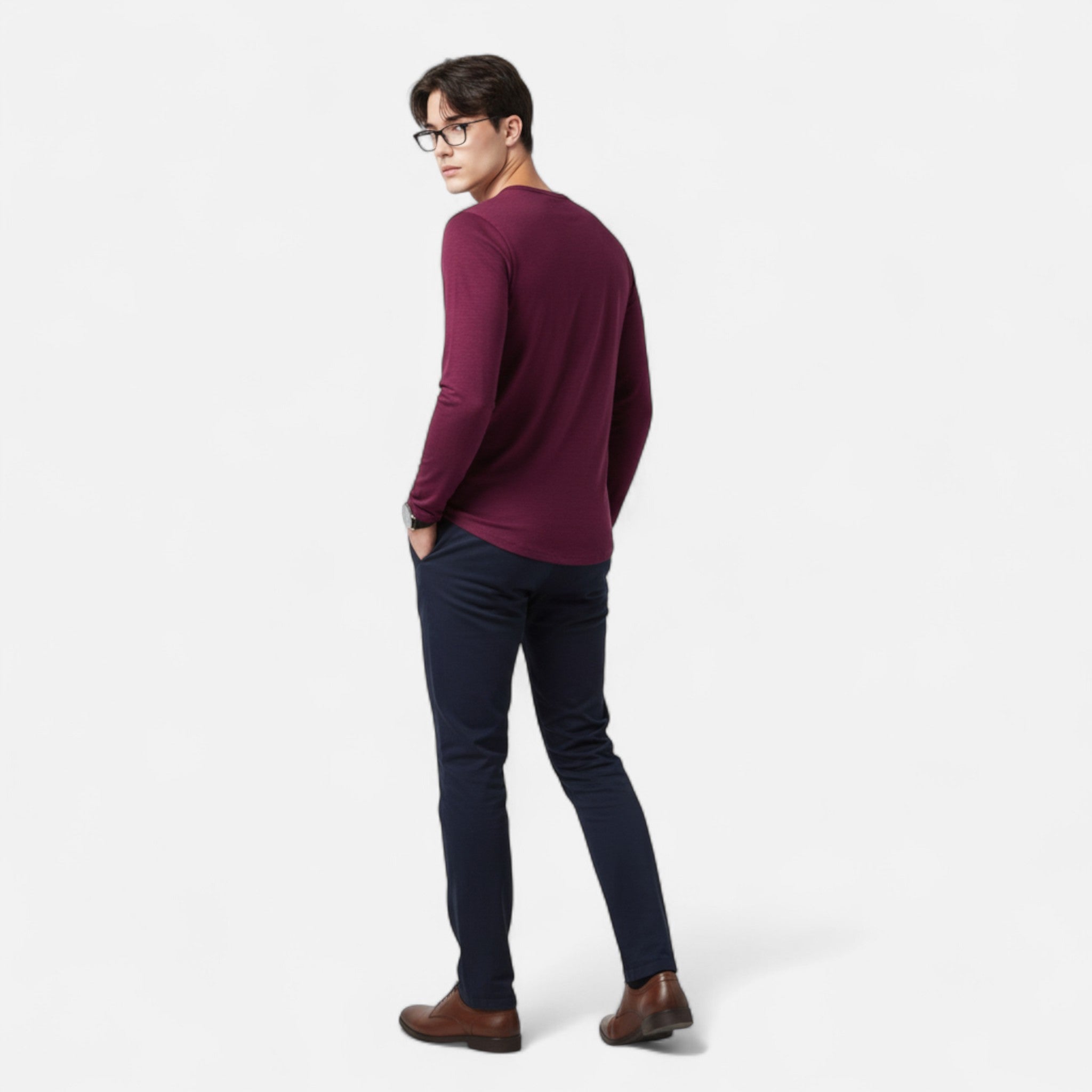 MAISON VALÉRIE | Chemise henley à boutons pour hommes