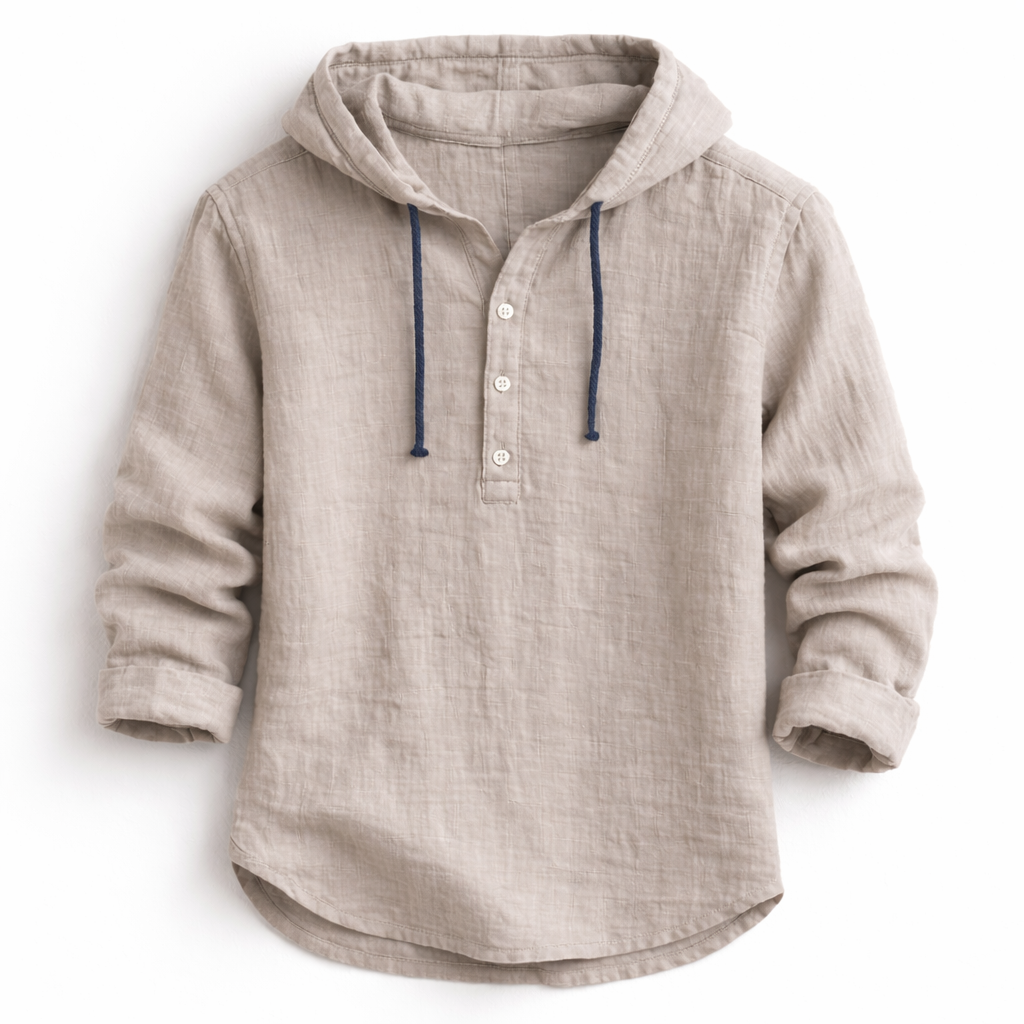 MAISON VALÉRIE | Chemise à capuche en lin pour hommes