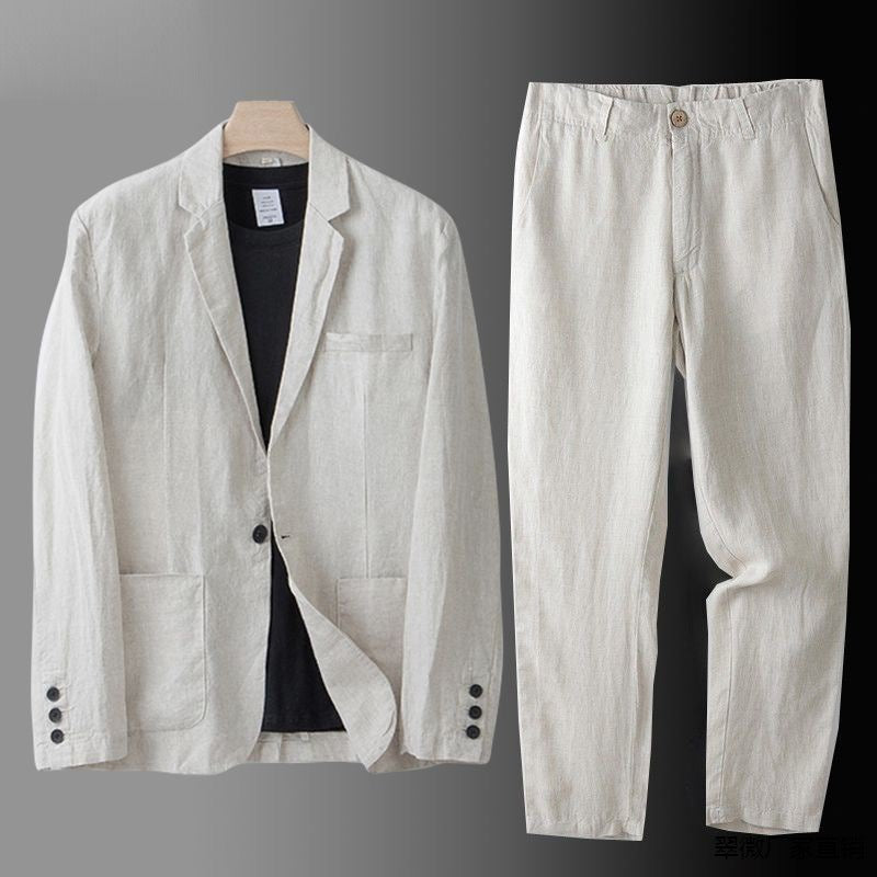 MAISON VALÉRIE | Ensemble costume en lin pour homme
