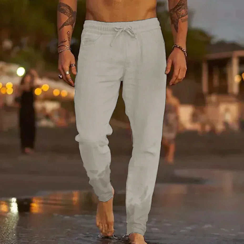 MAISON VALÉRIE | Pantalons de plage en lin classiques pour hommes