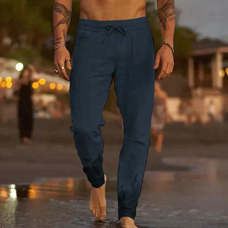 MAISON VALÉRIE | Pantalons de plage en lin classiques pour hommes