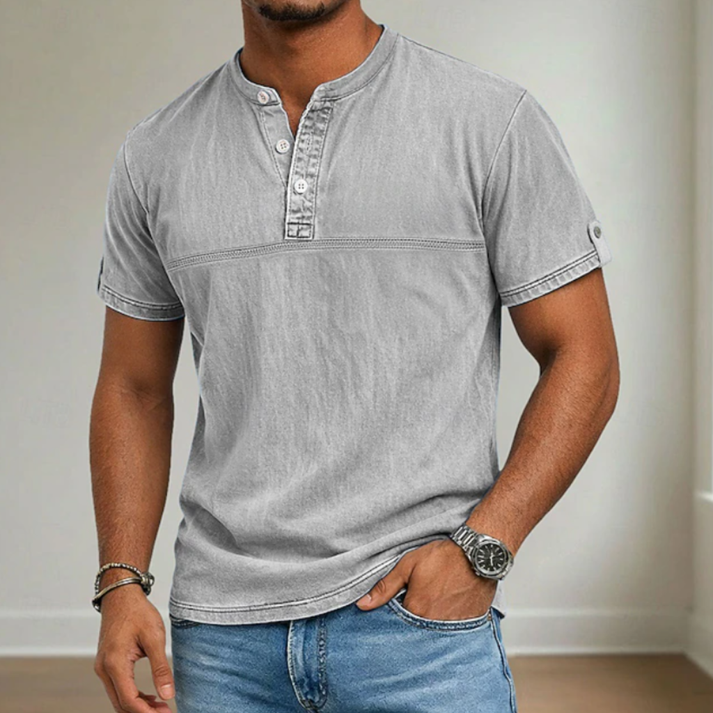 MAISON VALÉRIE | Chemise à col mao pour homme