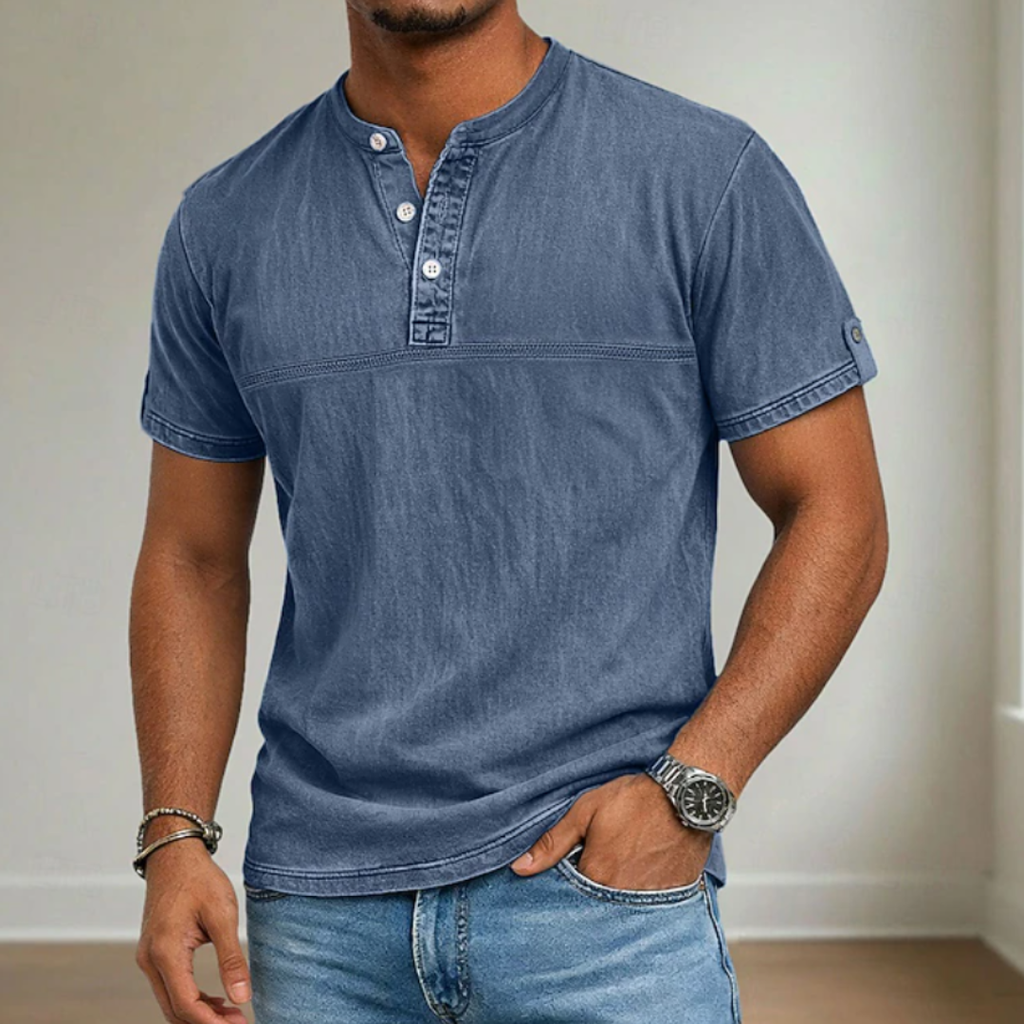 MAISON VALÉRIE | Chemise à col mao pour homme
