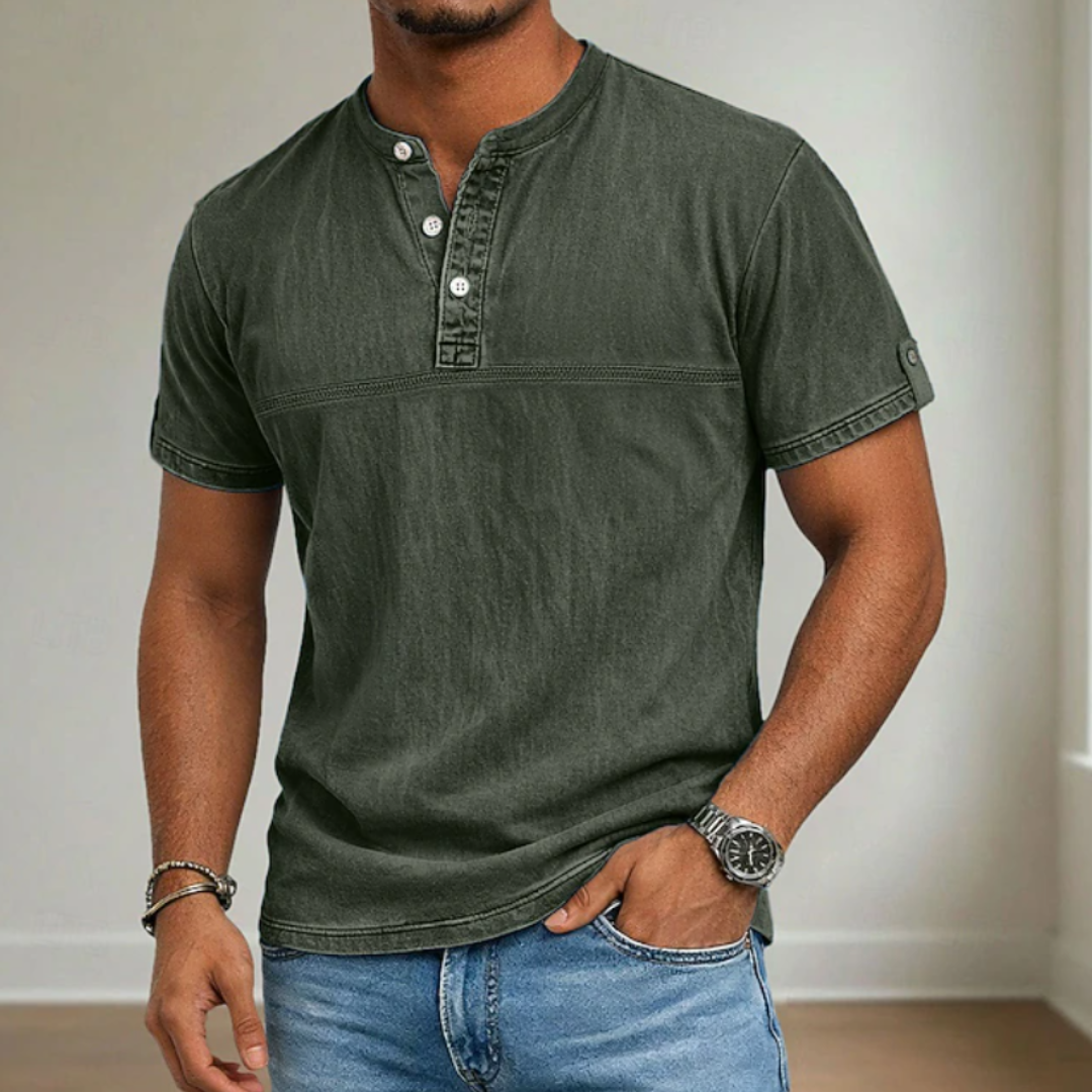 MAISON VALÉRIE | Chemise à col mao pour homme