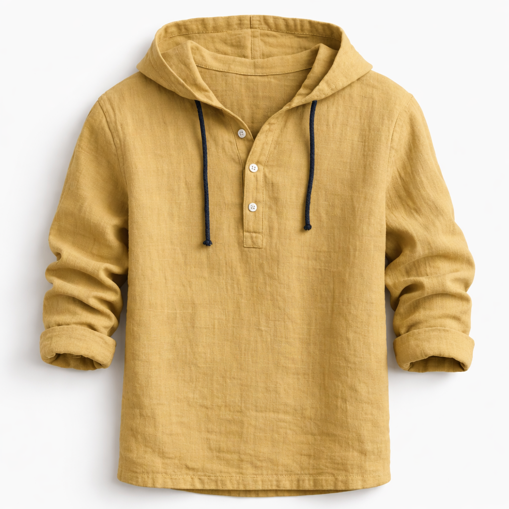MAISON VALÉRIE | Chemise à capuche en lin pour hommes