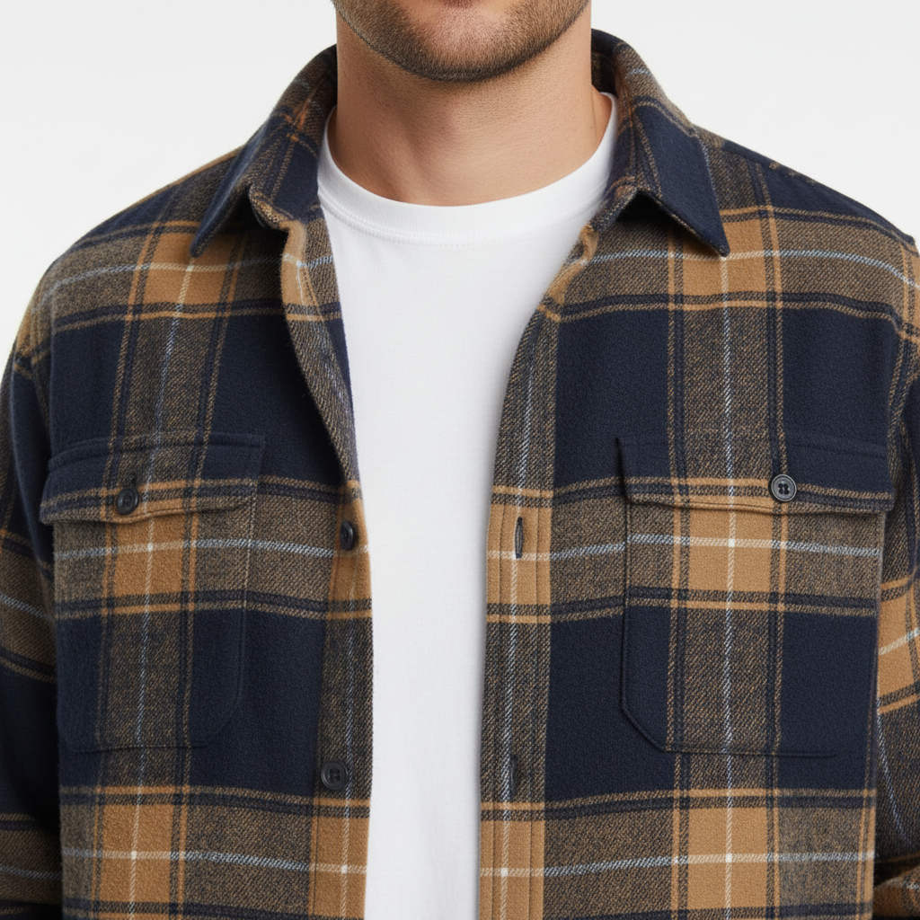 MAISON VALÉRIE | Chemise cosy en flanelle à carreaux pour hommes