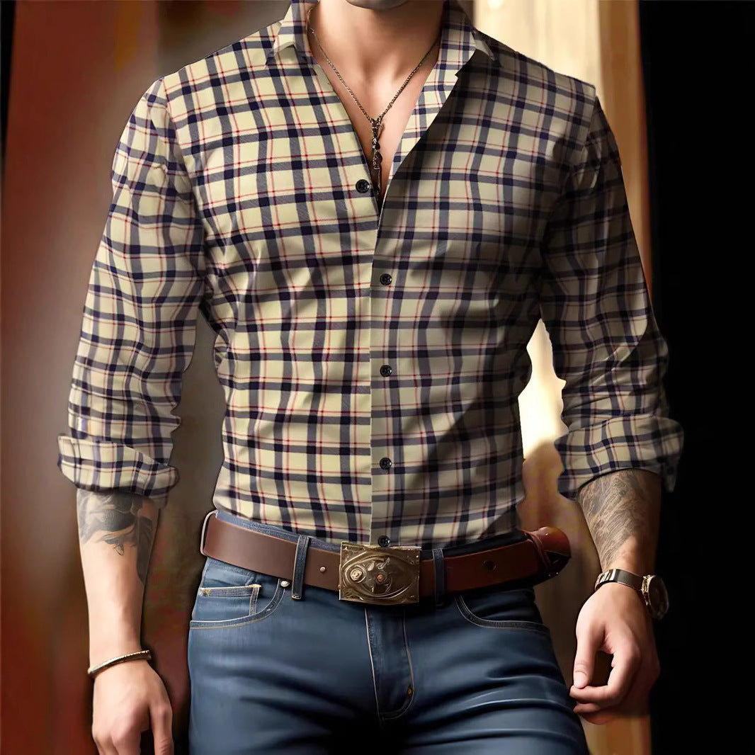MAISON VALÉRIE | Chemise à carreaux classique pour hommes