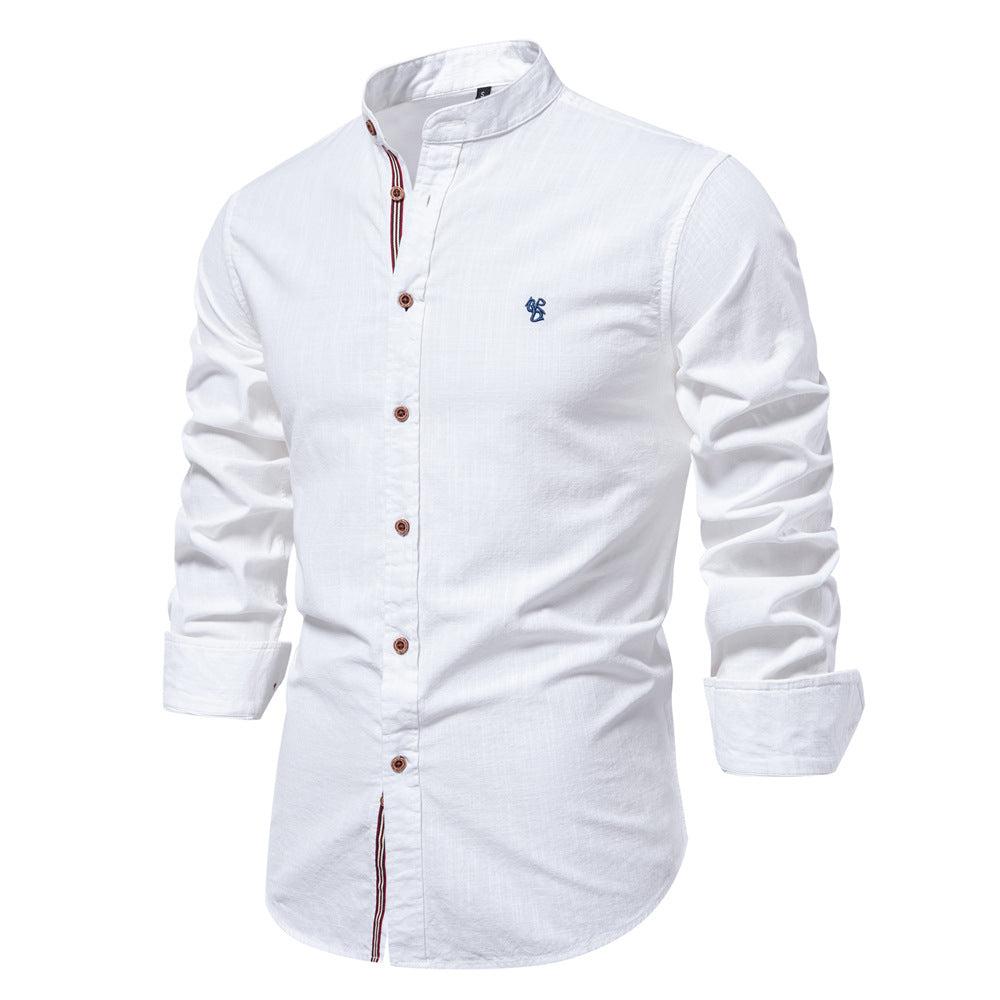 MAISON VALÉRIE | Chemise à col mandarin pour hommes