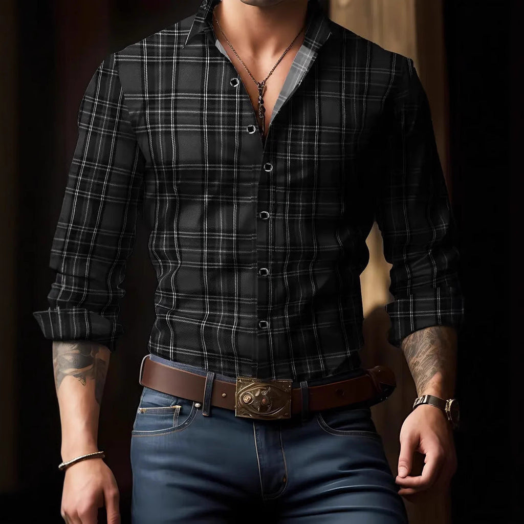 MAISON VALÉRIE | Chemise à carreaux classique pour hommes