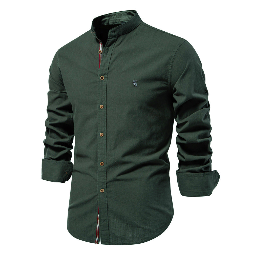 MAISON VALÉRIE | Chemise à col mandarin pour hommes