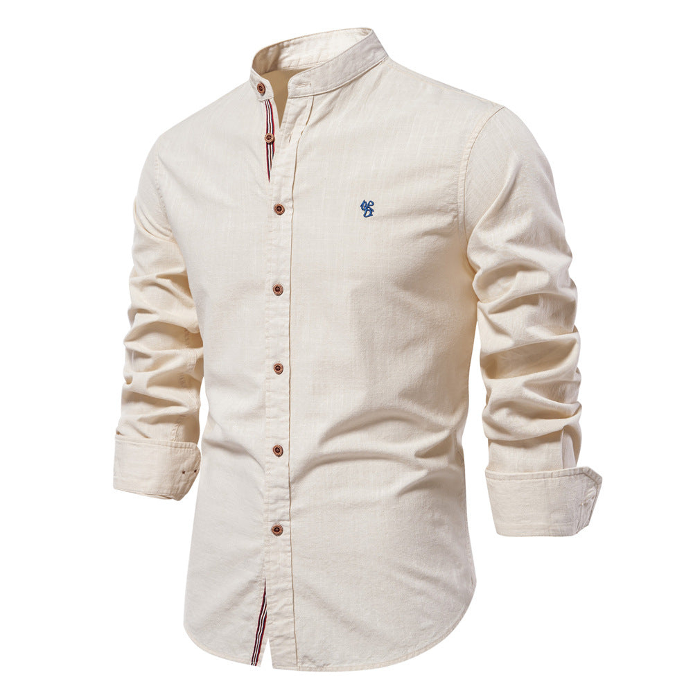 MAISON VALÉRIE | Chemise à col mandarin pour hommes
