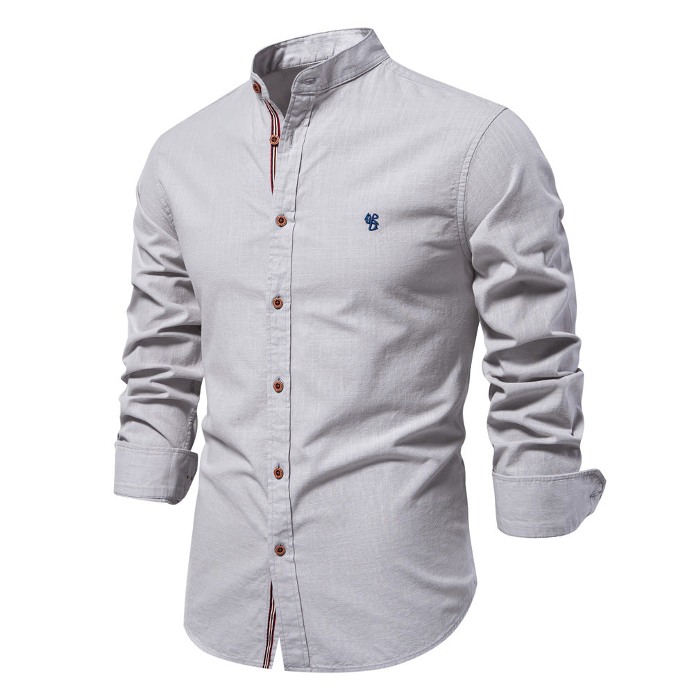 MAISON VALÉRIE | Chemise à col mandarin pour hommes