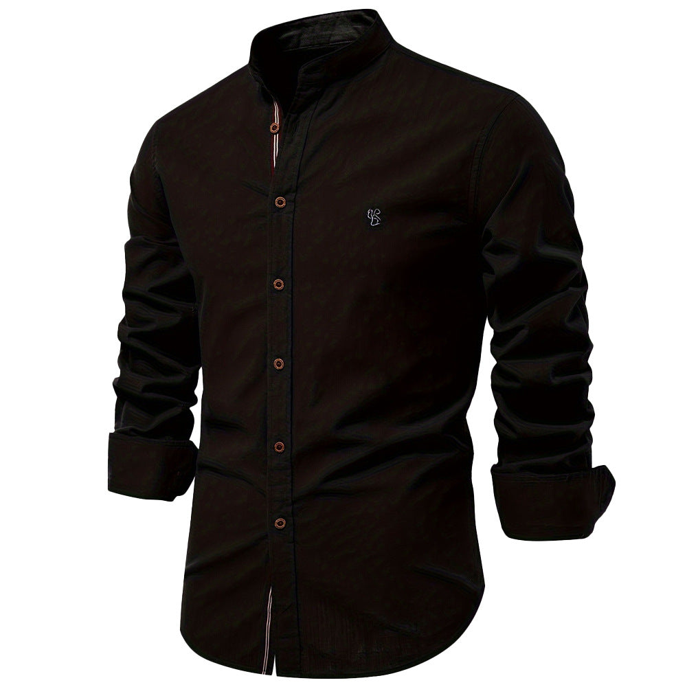 MAISON VALÉRIE | Chemise à col mandarin pour hommes