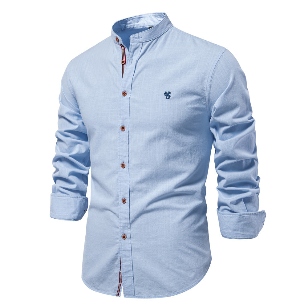 MAISON VALÉRIE | Chemise à col mandarin pour hommes