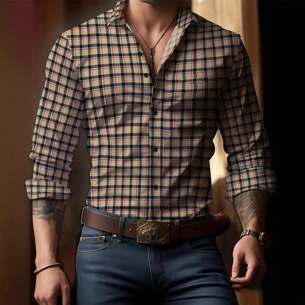 MAISON VALÉRIE | Chemise à carreaux classique pour hommes