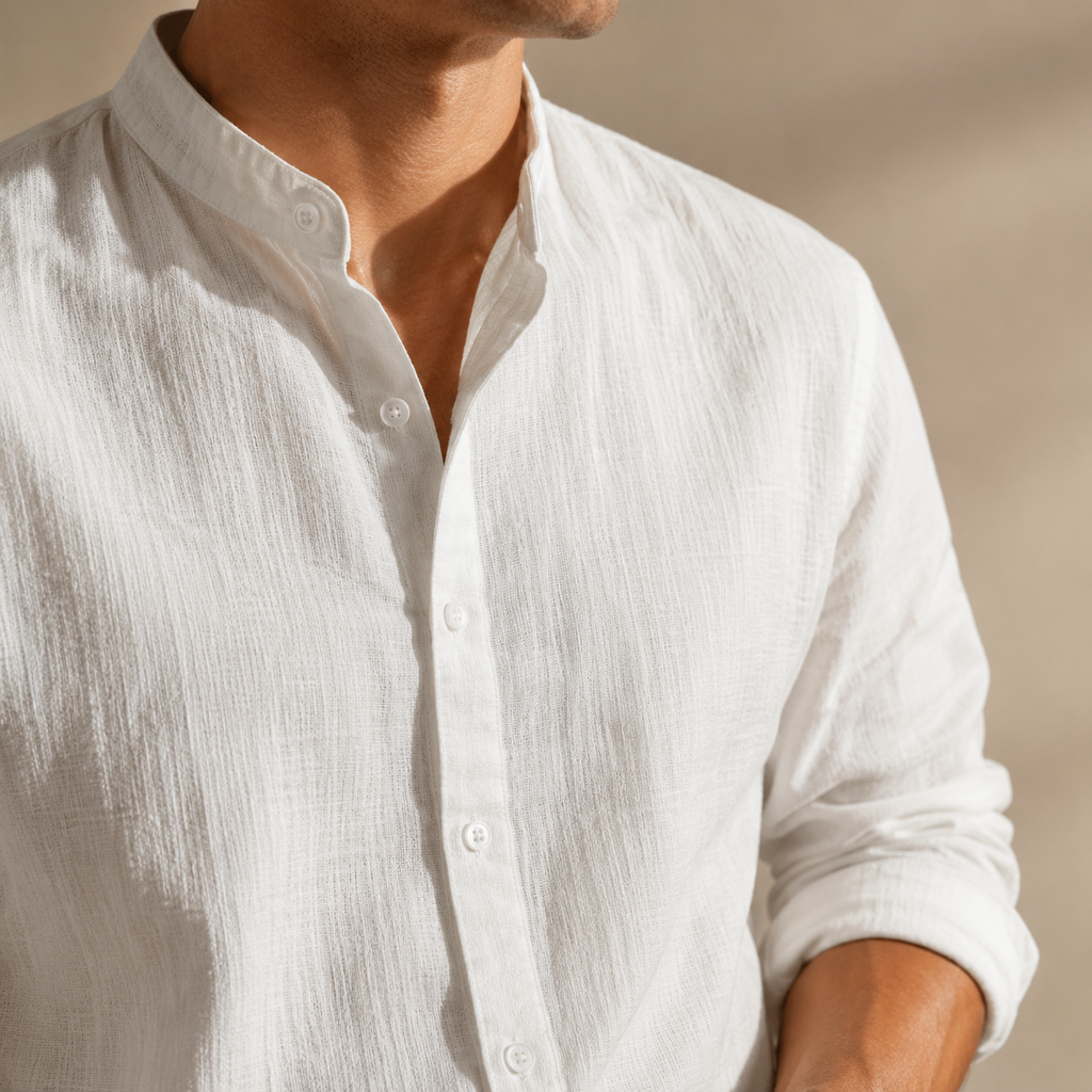 MAISON VALÉRIE | Chemise henley en lin pour hommes