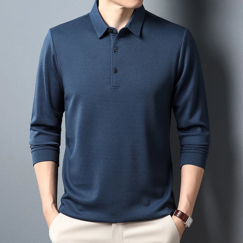 MAISON VALÉRIE | Polo en tricot à manches longues pour hommes
