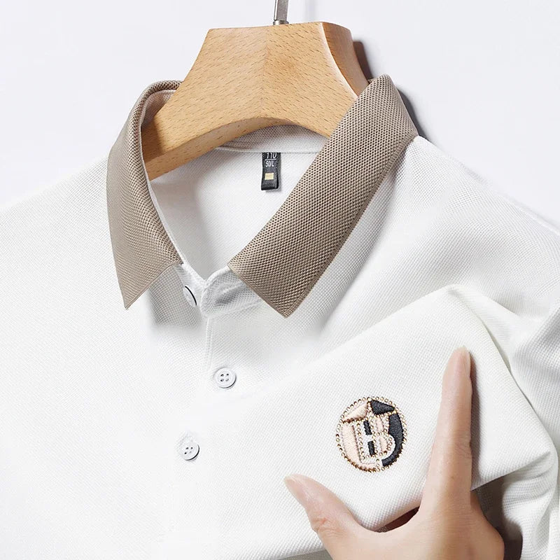 MAISON VALÉRIE | Polo classique à col contrasté pour hommes