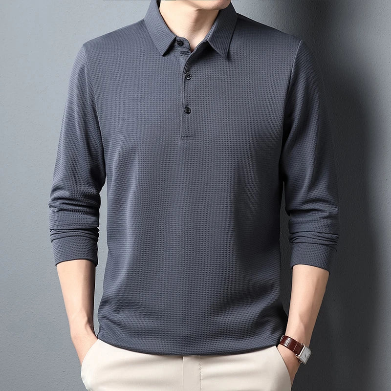 MAISON VALÉRIE | Polo en tricot à manches longues pour hommes
