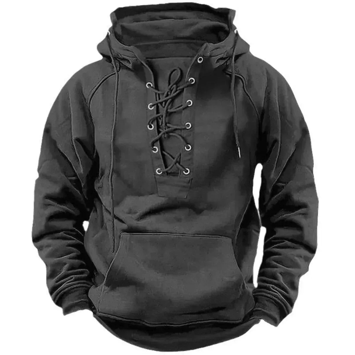 MAISON VALÉRIE | Sweat à capuche viking à lacets pour homme