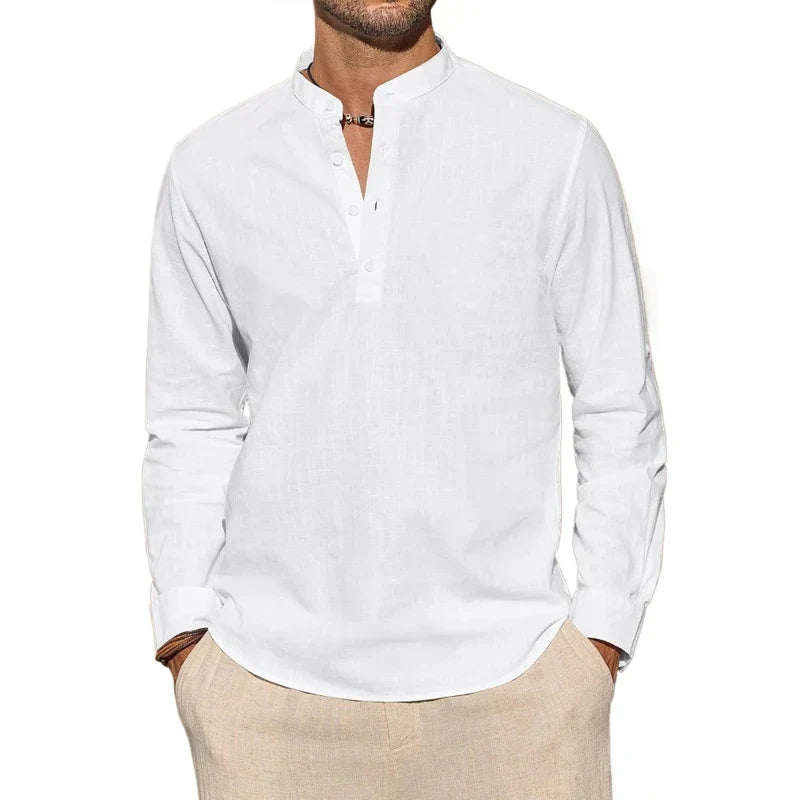 MAISON VALÉRIE | Chemise henley en coton pour hommes