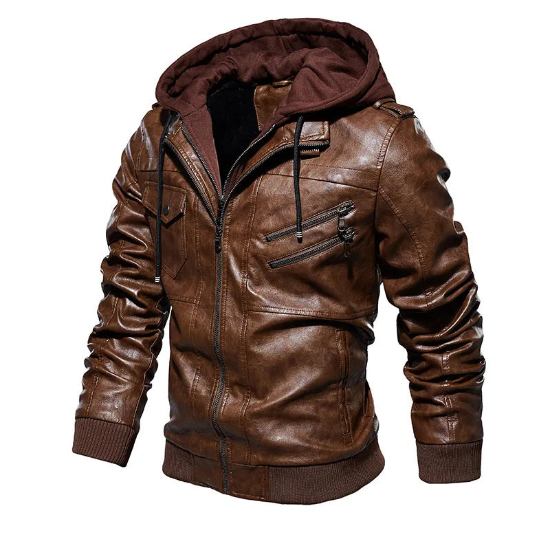 Veste de ville en cuir pour homme