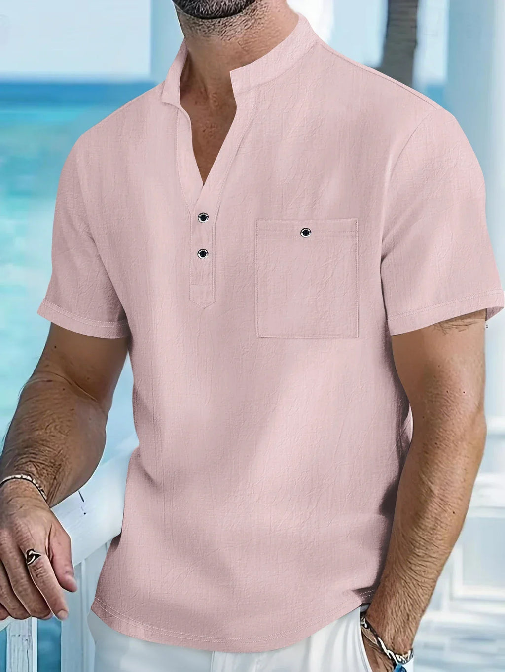 MAISON VALÉRIE | Chemise à col d'officier pour hommes