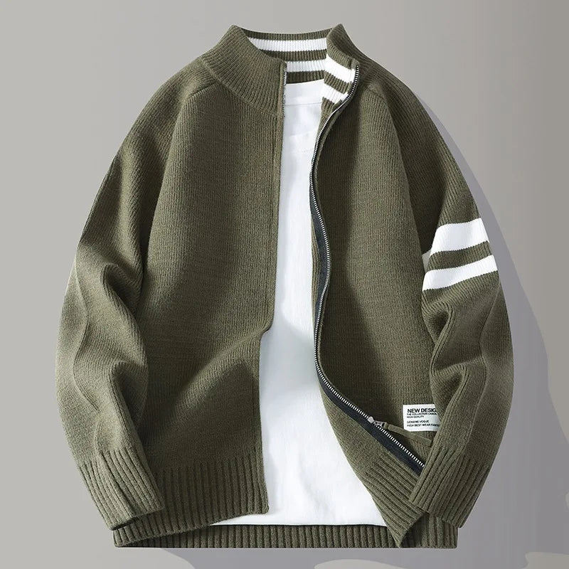 MAISON VALÉRIE | Pull zippé en tricot pour hommes