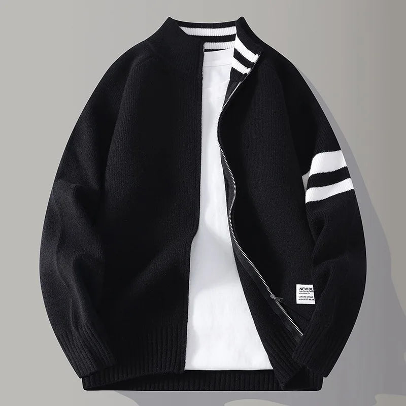 MAISON VALÉRIE | Pull zippé en tricot pour hommes