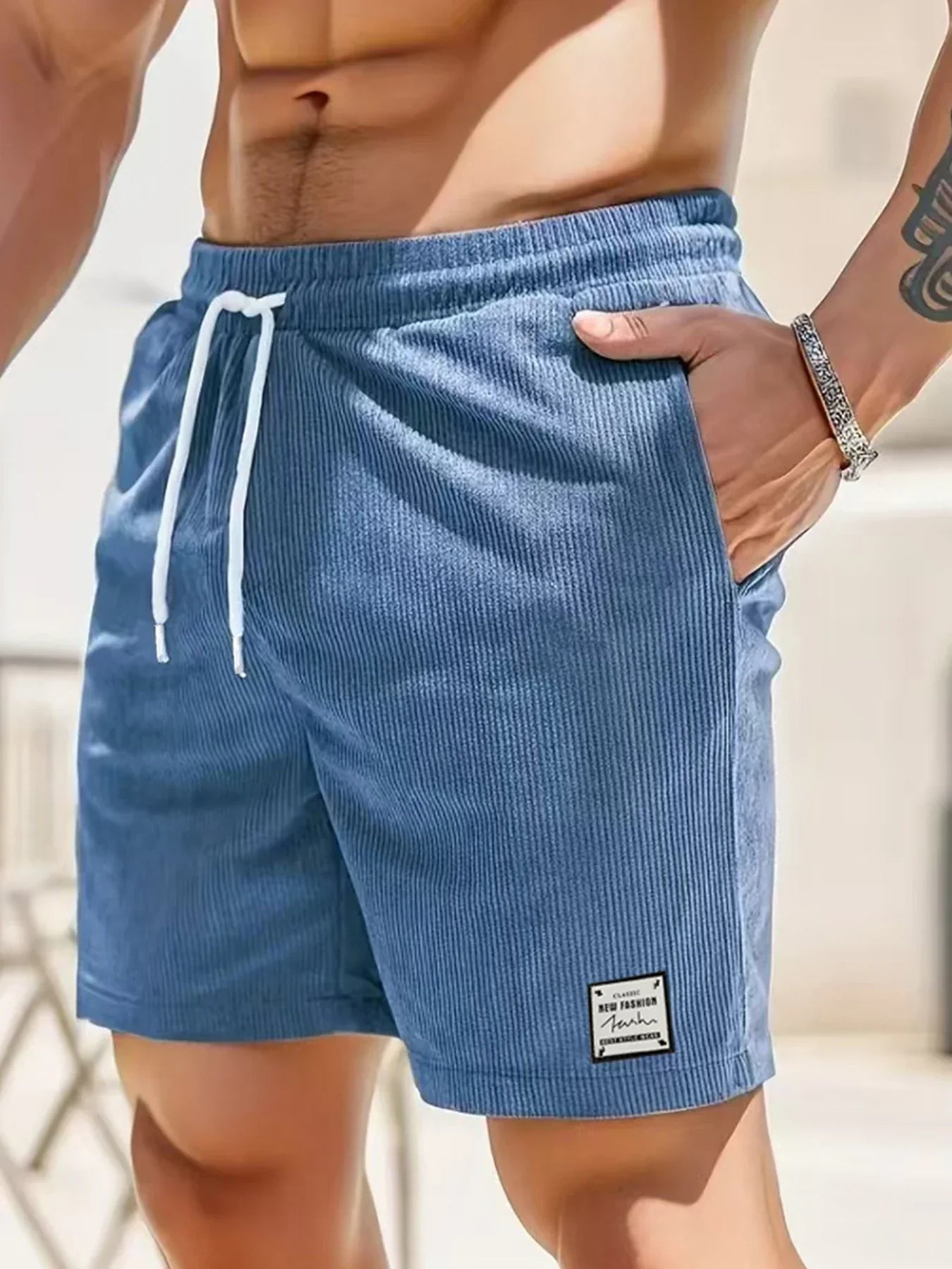 MAISON VALÉRIE | Shorts rayés pour hommes