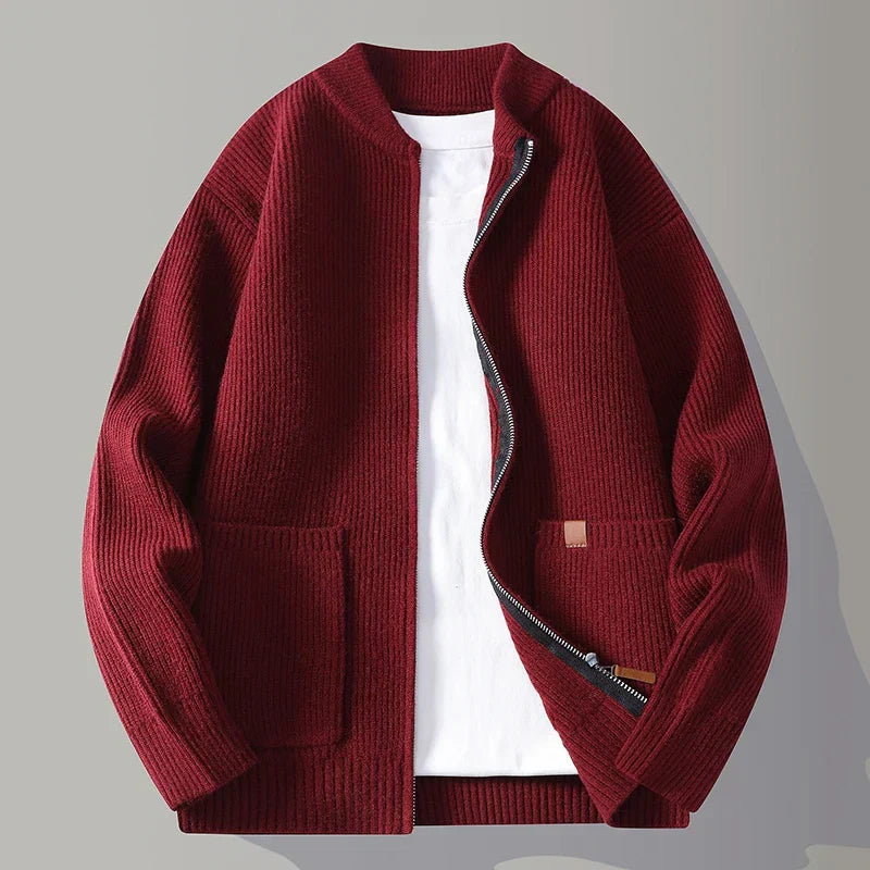 MAISON VALÉRIE | Veste à zip ribbée pour hommes